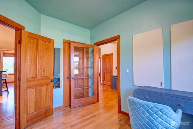 office space featuring light hardwood / wood-style flooring