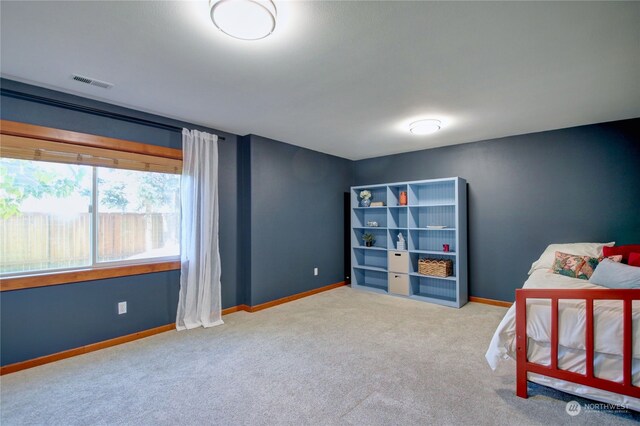 bedroom with carpet floors