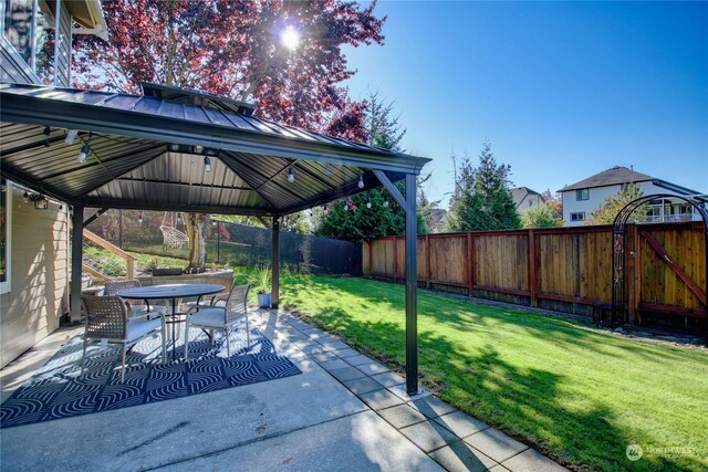 view of patio with a gazebo