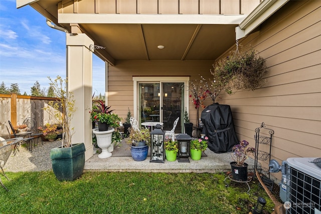 view of patio with central AC