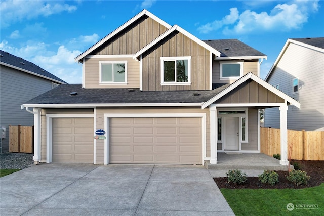 view of front facade featuring a garage