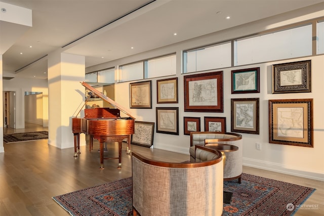 miscellaneous room with hardwood / wood-style flooring