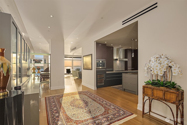 interior space featuring light wood-type flooring