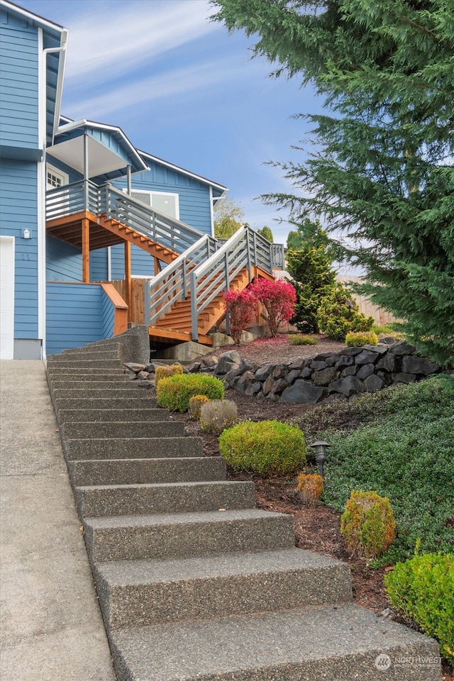 view of stairway