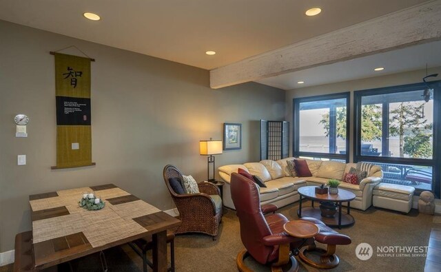96 Forrest Rd, Sequim, WA 98382 - living room with recessed lighting and beam ceiling