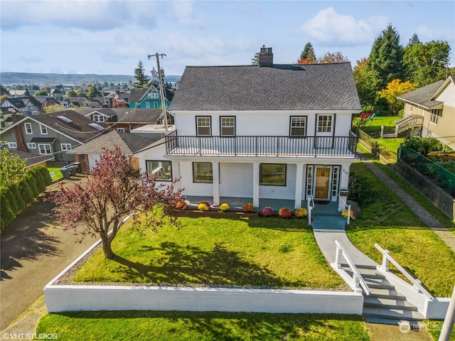 view of front of house with a front yard