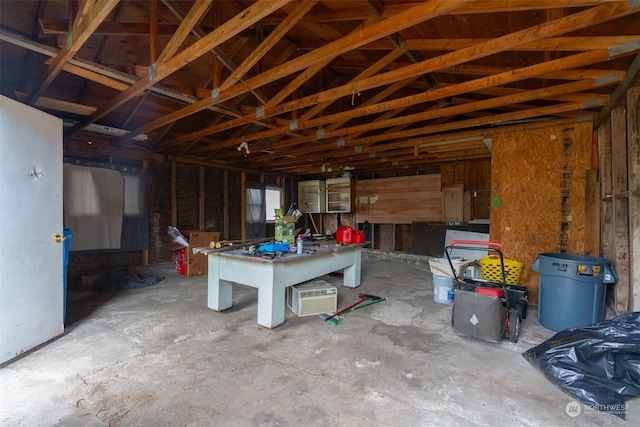 misc room with vaulted ceiling