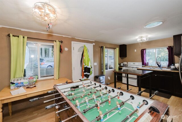 10012 Brush Arbor Ln NW, Seabeck, WA 98380 - recreation room featuring a sink and light wood-style floors