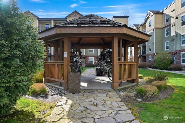 view of patio with a gazebo