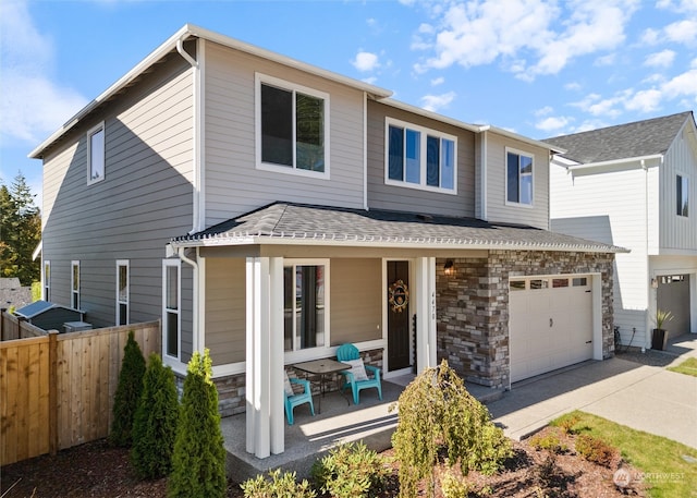 view of front of home featuring a garage