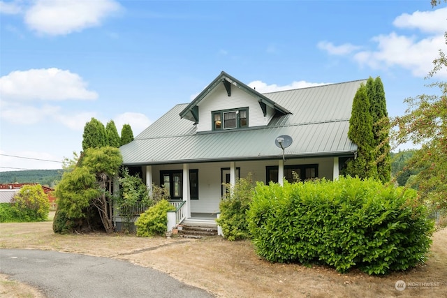 view of front of property with covered porch