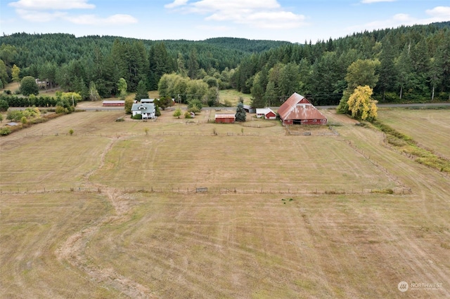 drone / aerial view featuring a rural view