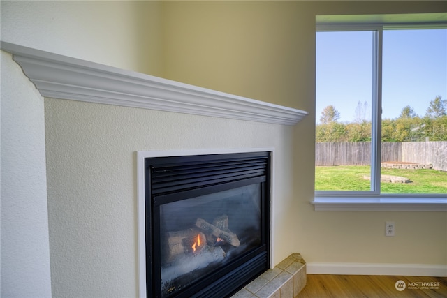 interior details with hardwood / wood-style flooring