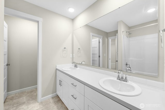 9865 Merrick St SE Unit 384, Yelm, WA 98597 - bathroom with double vanity and tub / shower combination