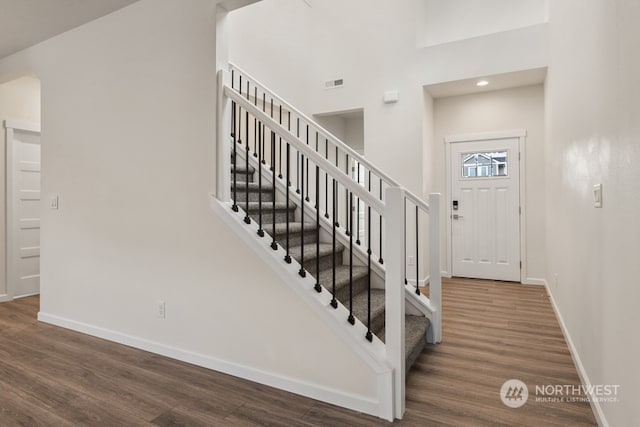 entryway featuring dark hardwood / wood-style floors