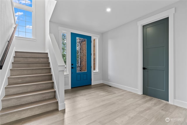 entryway featuring light hardwood / wood-style floors