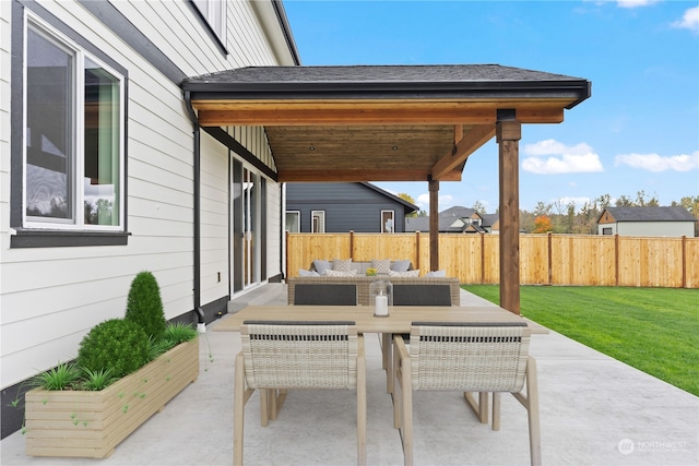 view of patio with an outdoor hangout area