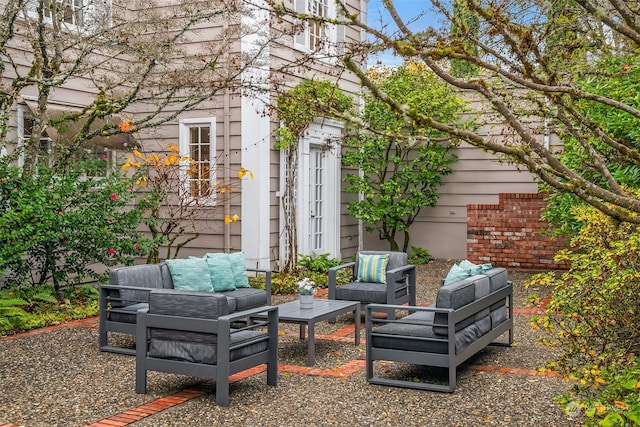 view of patio with an outdoor living space