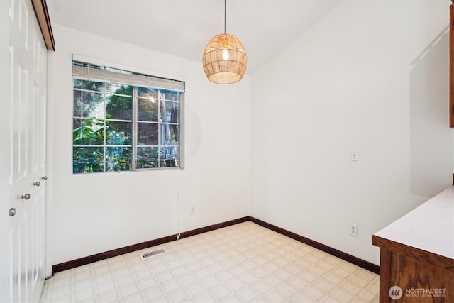 view of unfurnished dining area