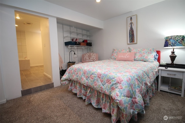 view of carpeted bedroom