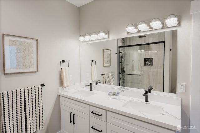 11412 8th Ave S, Burien, WA 98168 - full bath featuring a stall shower, double vanity, and a sink