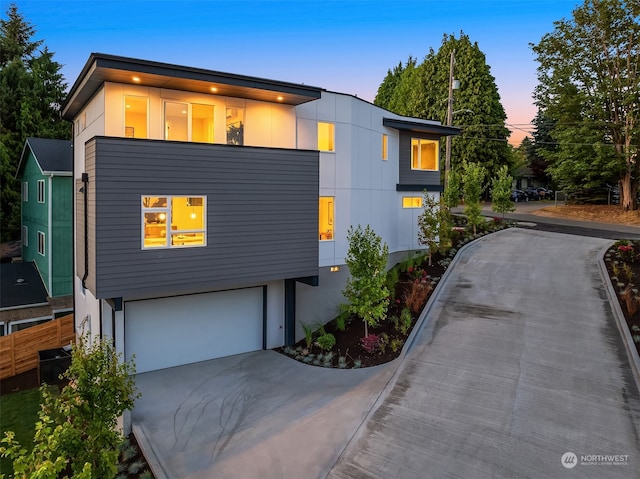 modern home with a garage