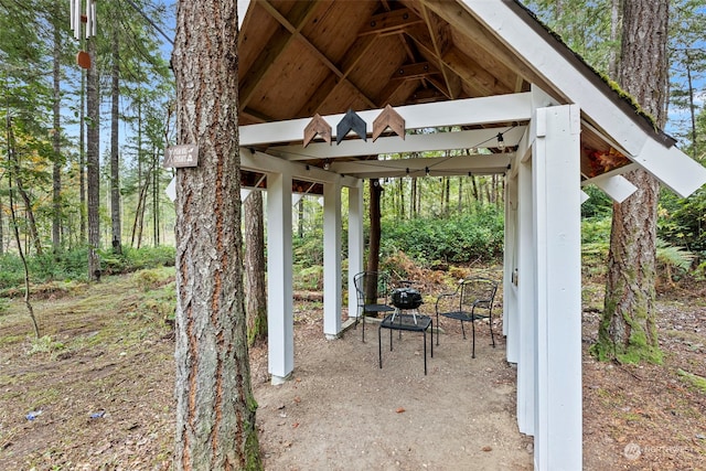 view of patio / terrace with a gazebo