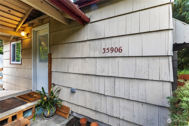 exterior details featuring concrete floors