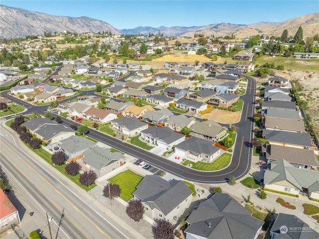 aerial view with a mountain view