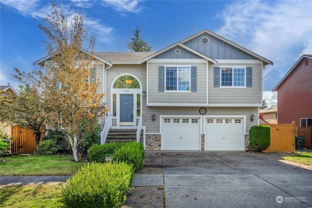 split foyer home with a garage