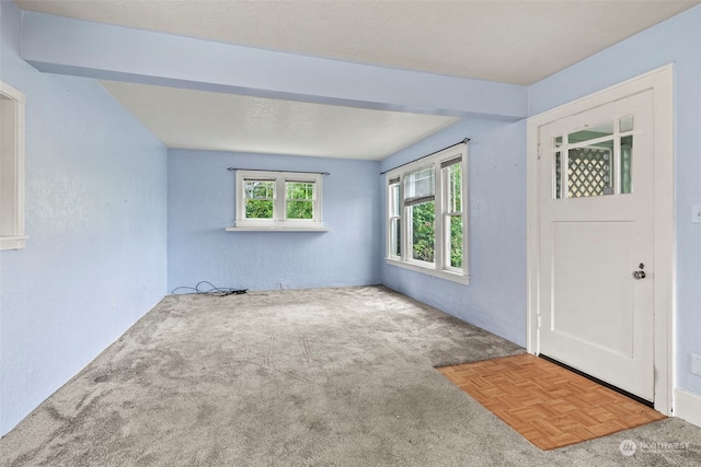 view of carpeted entrance foyer