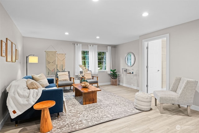 living room featuring light hardwood / wood-style flooring