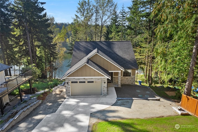 craftsman-style home featuring a garage