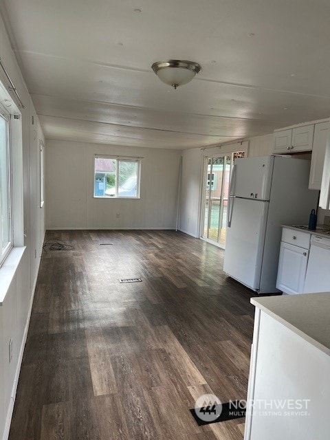 interior space featuring dark wood-type flooring