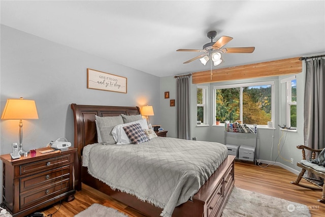 456 Hinthorne Ln, Leavenworth, WA 98826 - bedroom with light wood finished floors and ceiling fan
