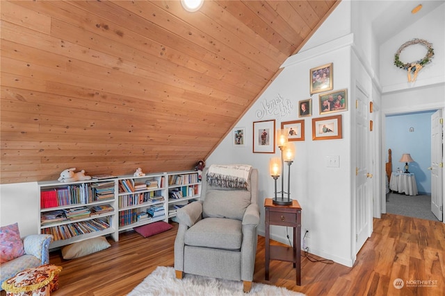 456 Hinthorne Ln, Leavenworth, WA 98826 - living area featuring lofted ceiling, wood finished floors, and wood ceiling