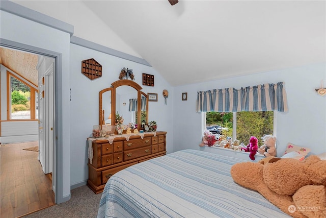 456 Hinthorne Ln, Leavenworth, WA 98826 - bedroom featuring vaulted ceiling and ceiling fan