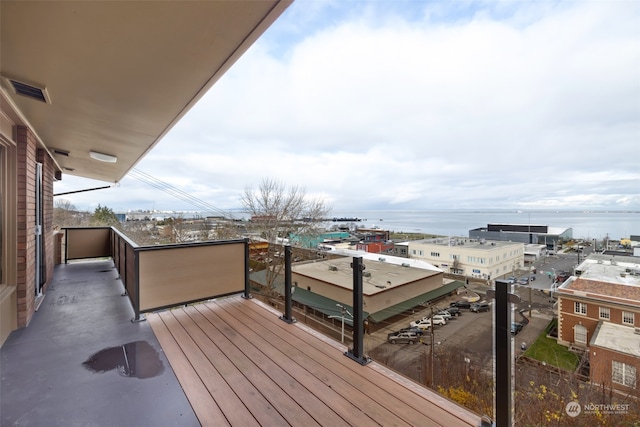 balcony with a water view