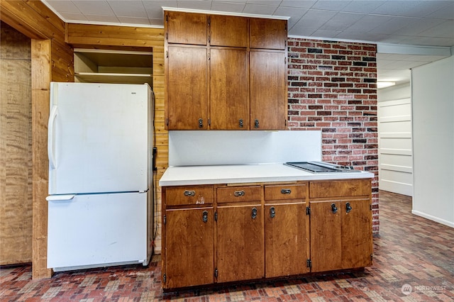 kitchen featuring white refrigerator