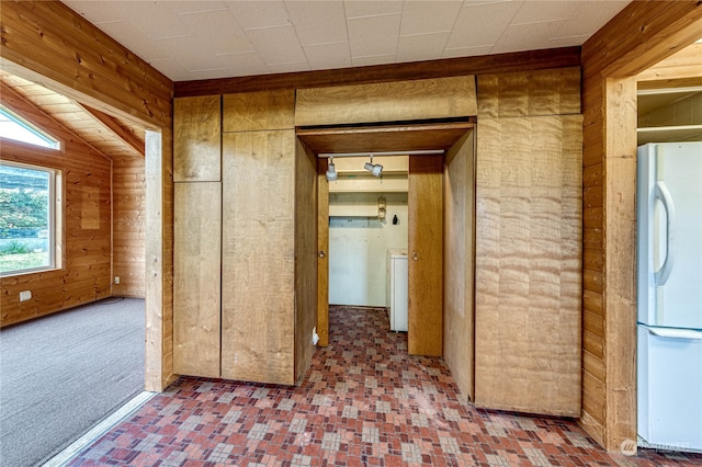 interior space with wood walls