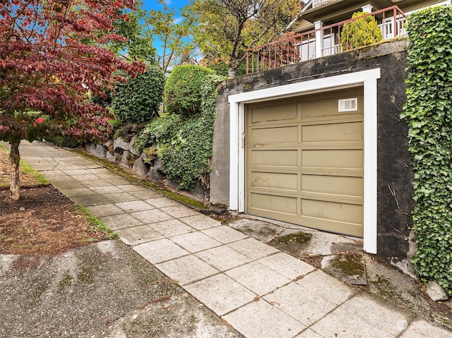 view of garage