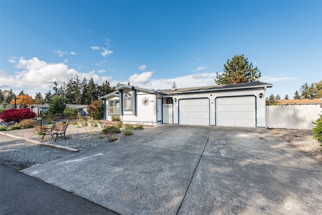 view of front of house with a garage