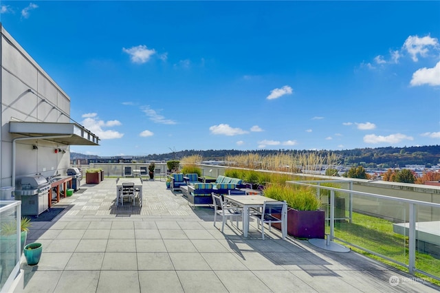 view of patio / terrace featuring a grill