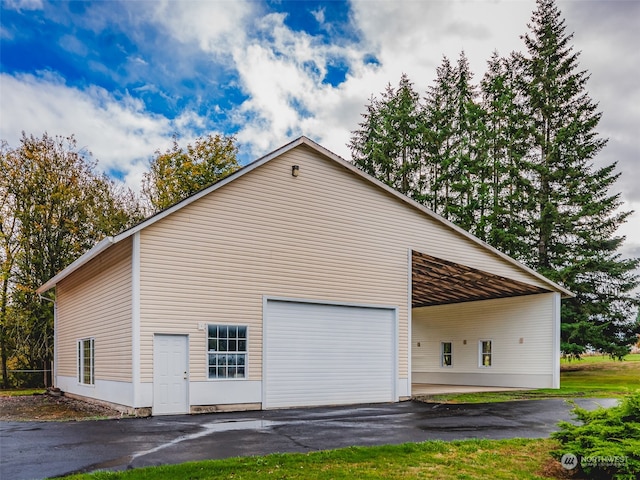 view of home's exterior featuring a garage