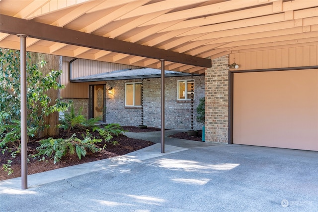 view of patio featuring a carport