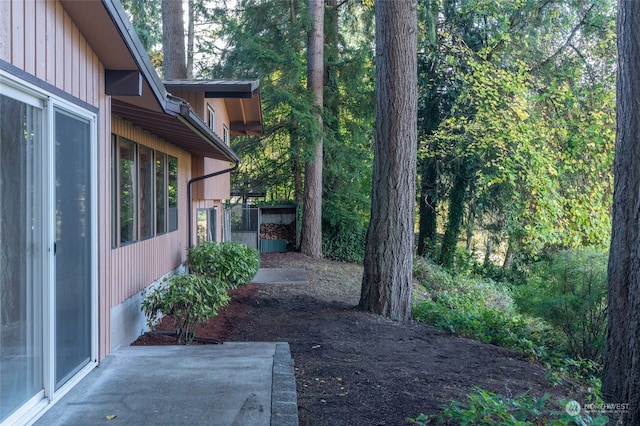 view of yard with a patio area