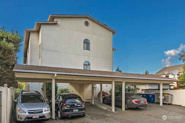 view of parking featuring a carport