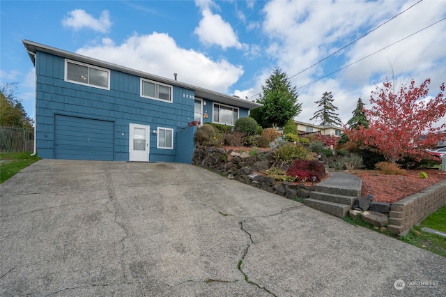 view of front of home featuring a garage