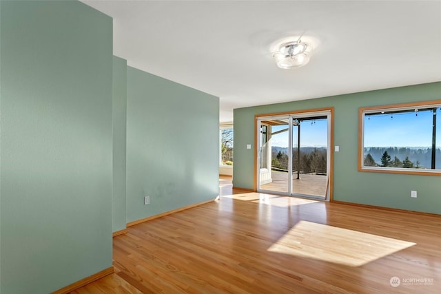 spare room featuring light hardwood / wood-style flooring