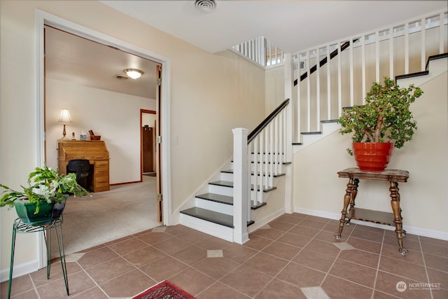 stairway with carpet